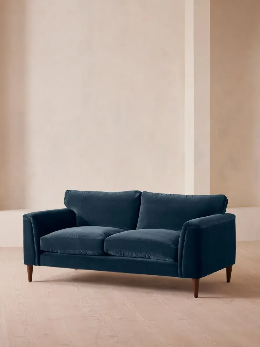 2-Seater Sofa with Curved Design - Royal Blue, Velvet