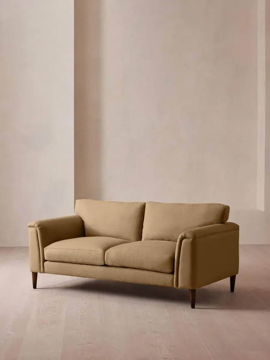 2-Seater Sofa with Curved Design - Wheat, Linen