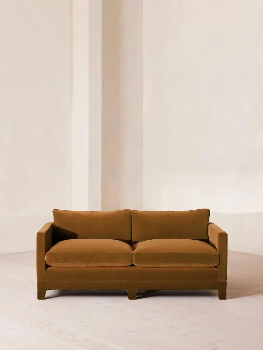 2-Seater Sofa with Deep Seat - Mustard, Velvet