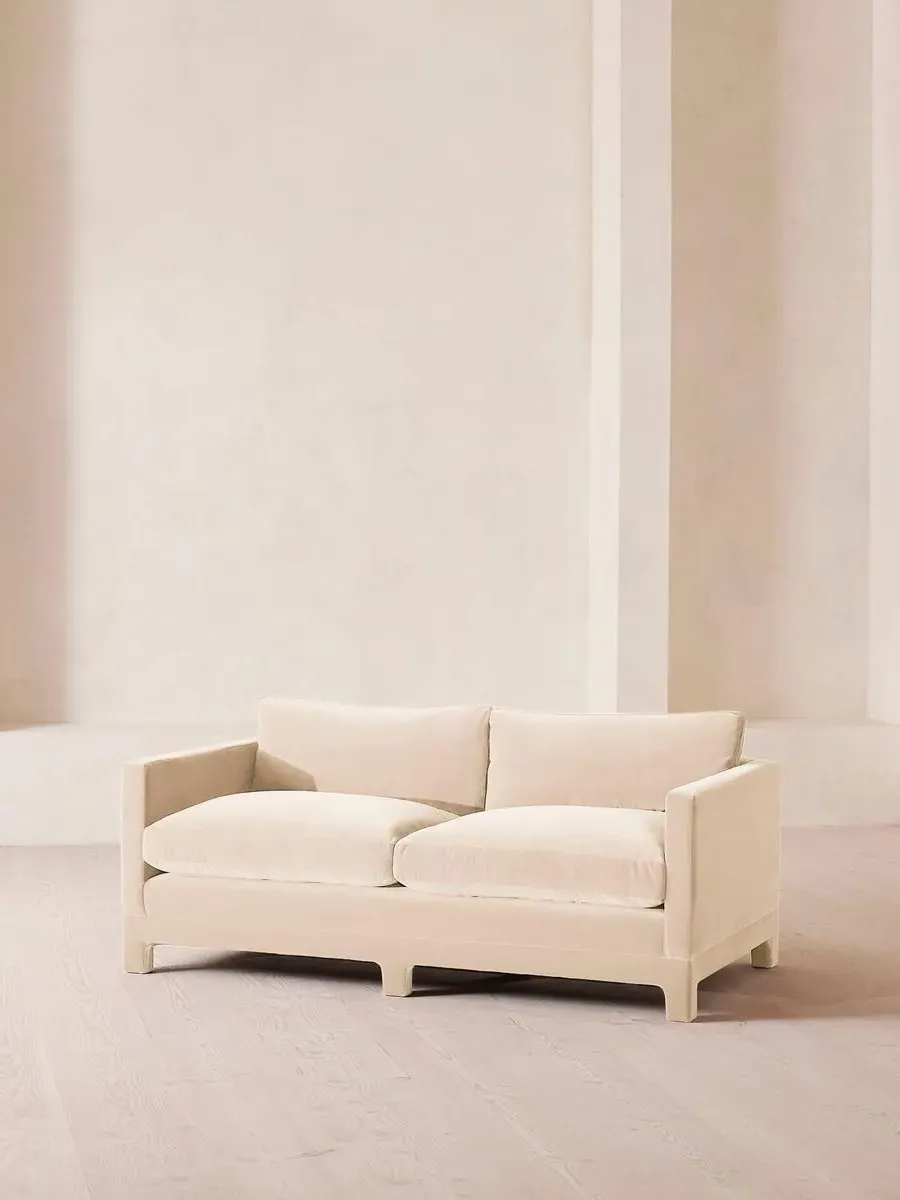 2-Seater Sofa with Deep Seat - Porcelain, Velvet
