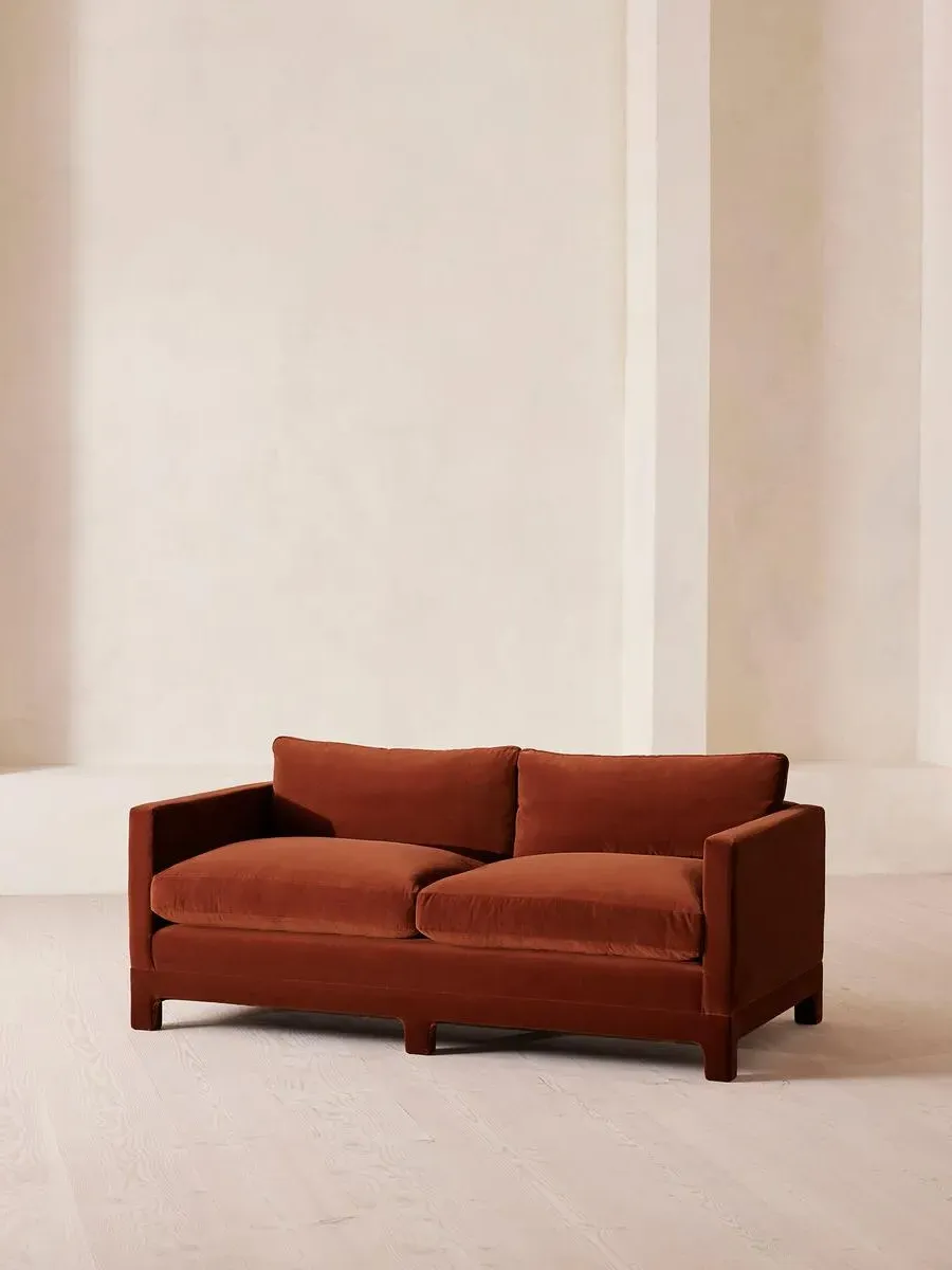 2-Seater Sofa with Deep Seat - Rust, Velvet