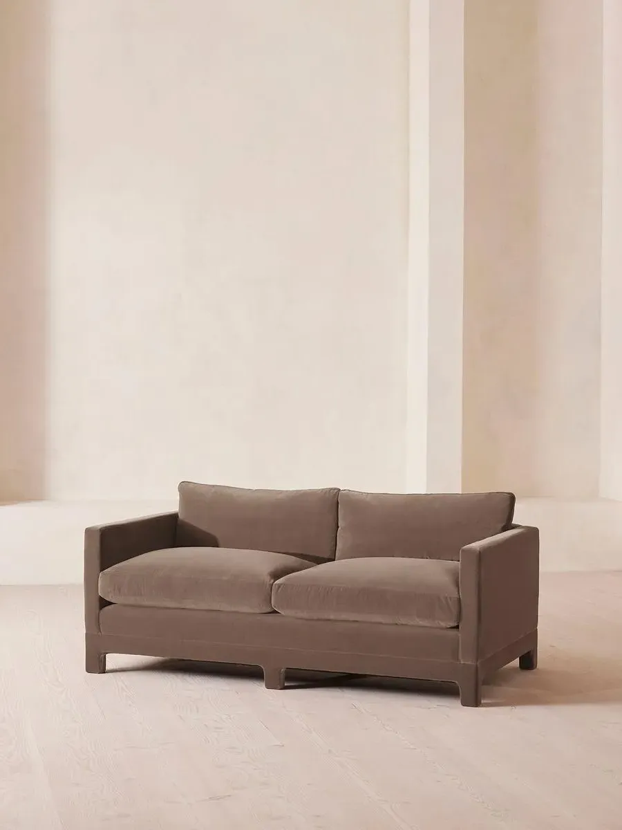 2-Seater Sofa with Deep Seat - Taupe, Velvet
