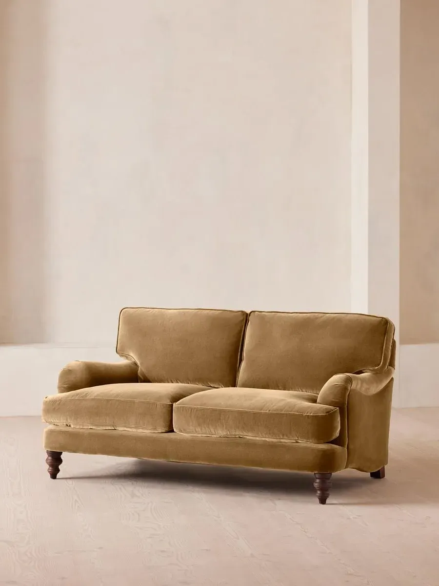 2-Seater Sofa with Roll Arms - Camel, Velvet image