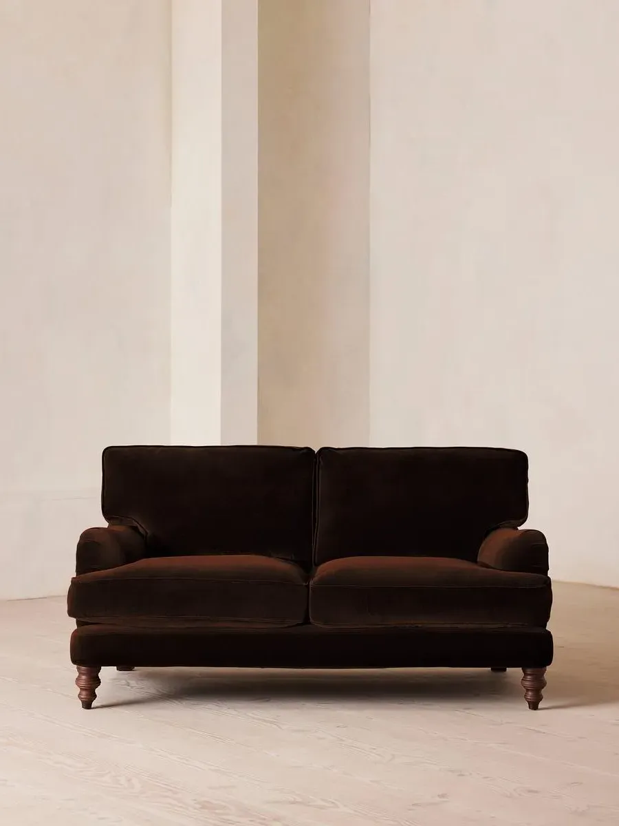 2-Seater Sofa with Roll Arms - Chocolate, Velvet
