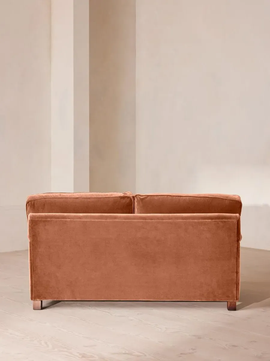2-Seater Sofa with Roll Arms - Rose, Velvet