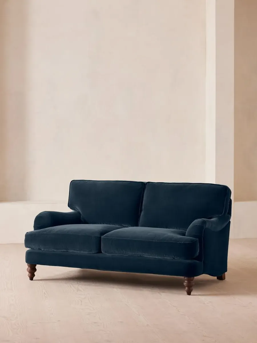 2-Seater Sofa with Roll Arms - Royal Blue, Velvet