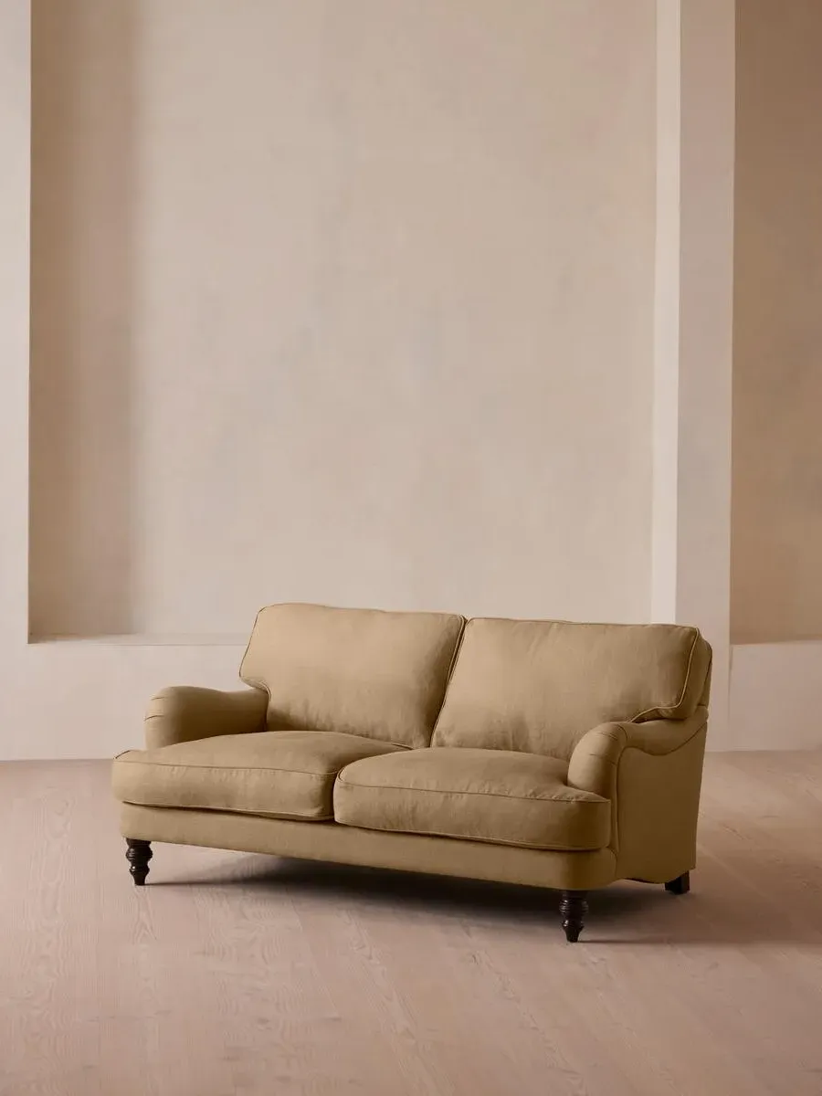 2-Seater Sofa with Roll Arms - Wheat, Linen