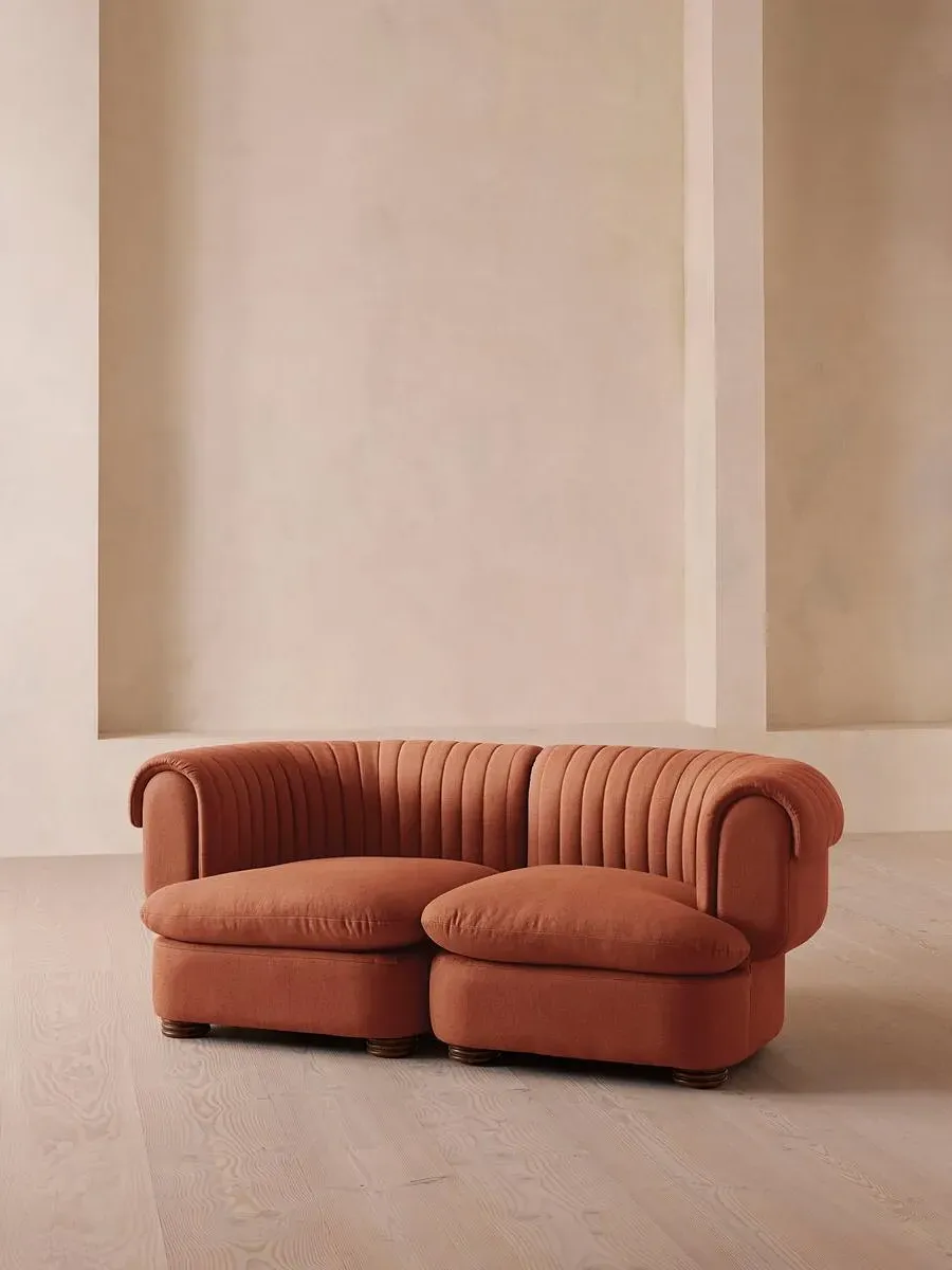 3-Seater Modular Sofa - Antique Rose, Linen
