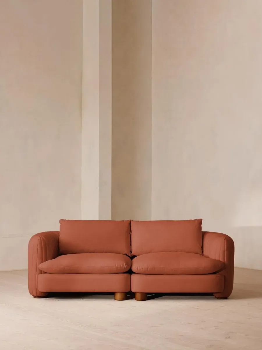 3-Seater Modular Sofa - Antique Rose, Linen