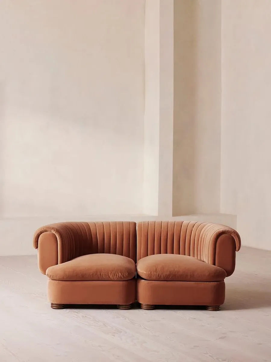 3-Seater Modular Sofa - Antique Rose, Velvet image