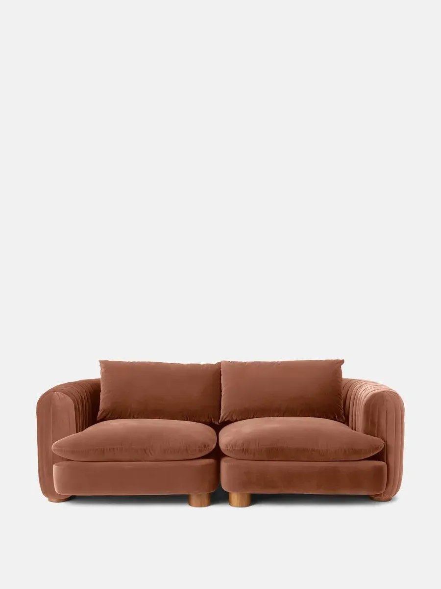 3-Seater Modular Sofa - Antique Rose, Velvet image