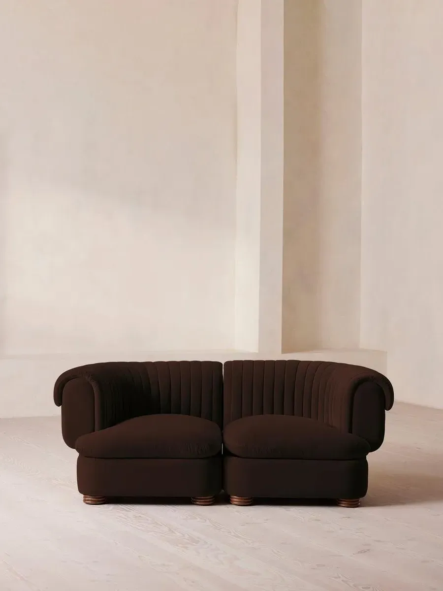 3-Seater Modular Sofa - Chocolate, Velvet