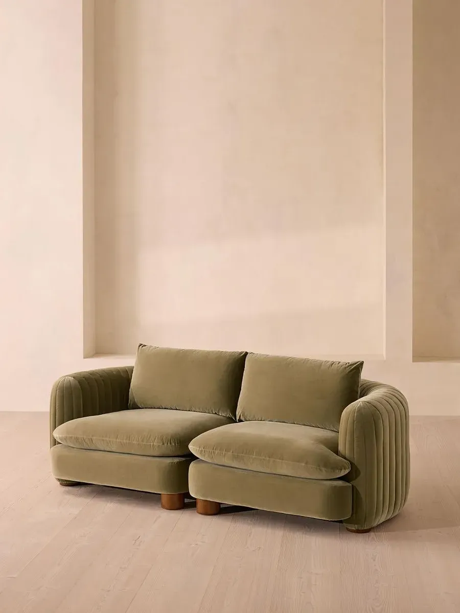 3-Seater Modular Sofa Deep Sit - Lichen, Velvet