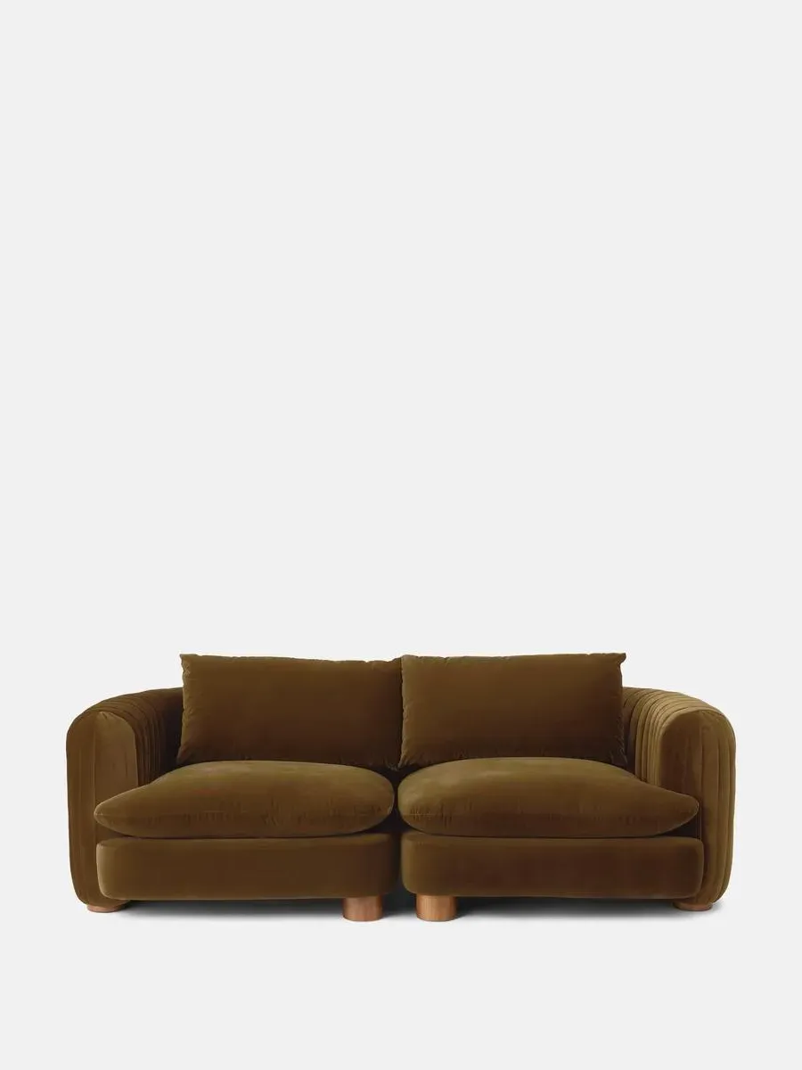 3-Seater Modular Sofa - Mustard, Velvet