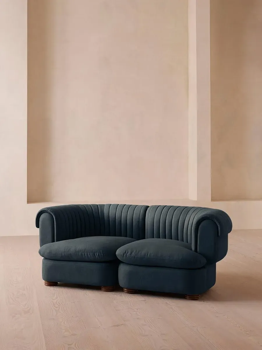 3-Seater Modular Sofa - Prussian Blue, Linen