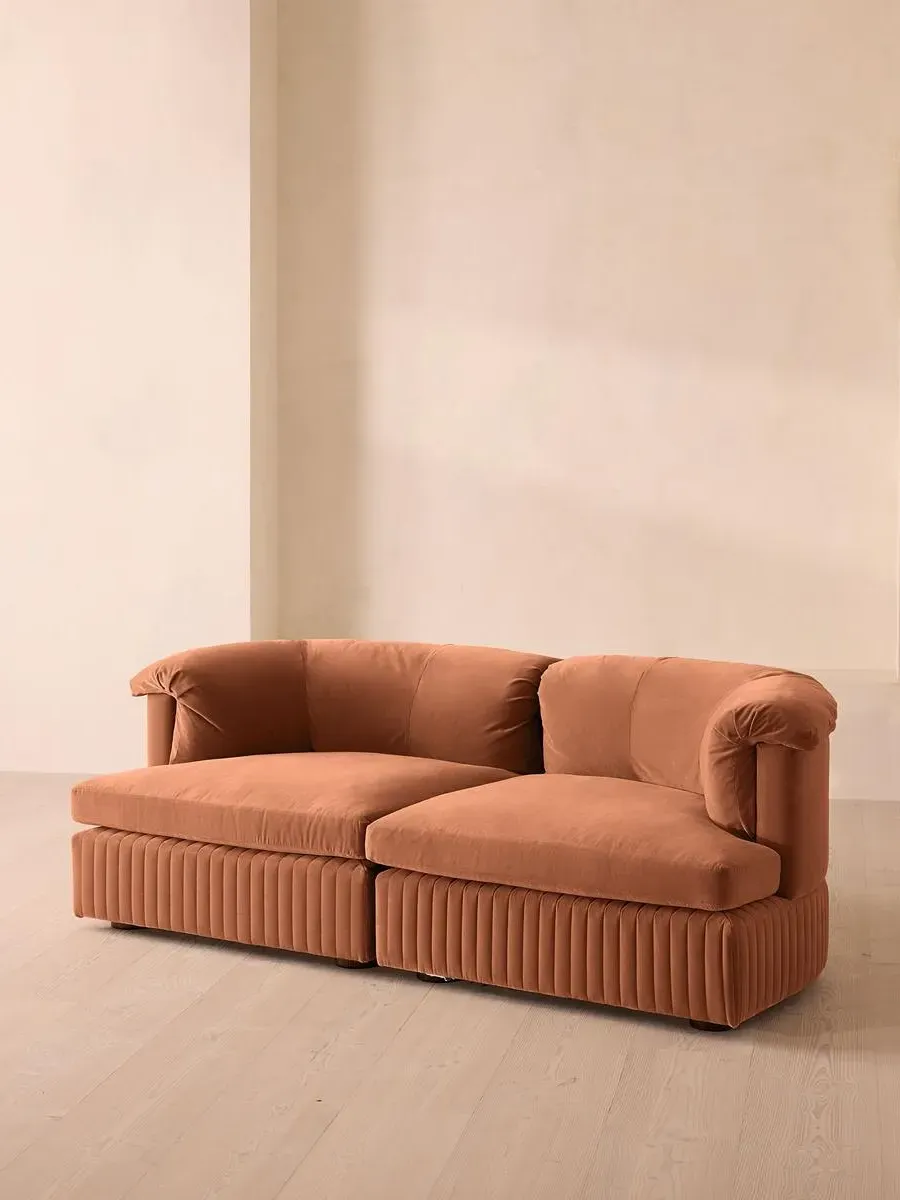3-Seater Modular Sofa - Rose, Velvet