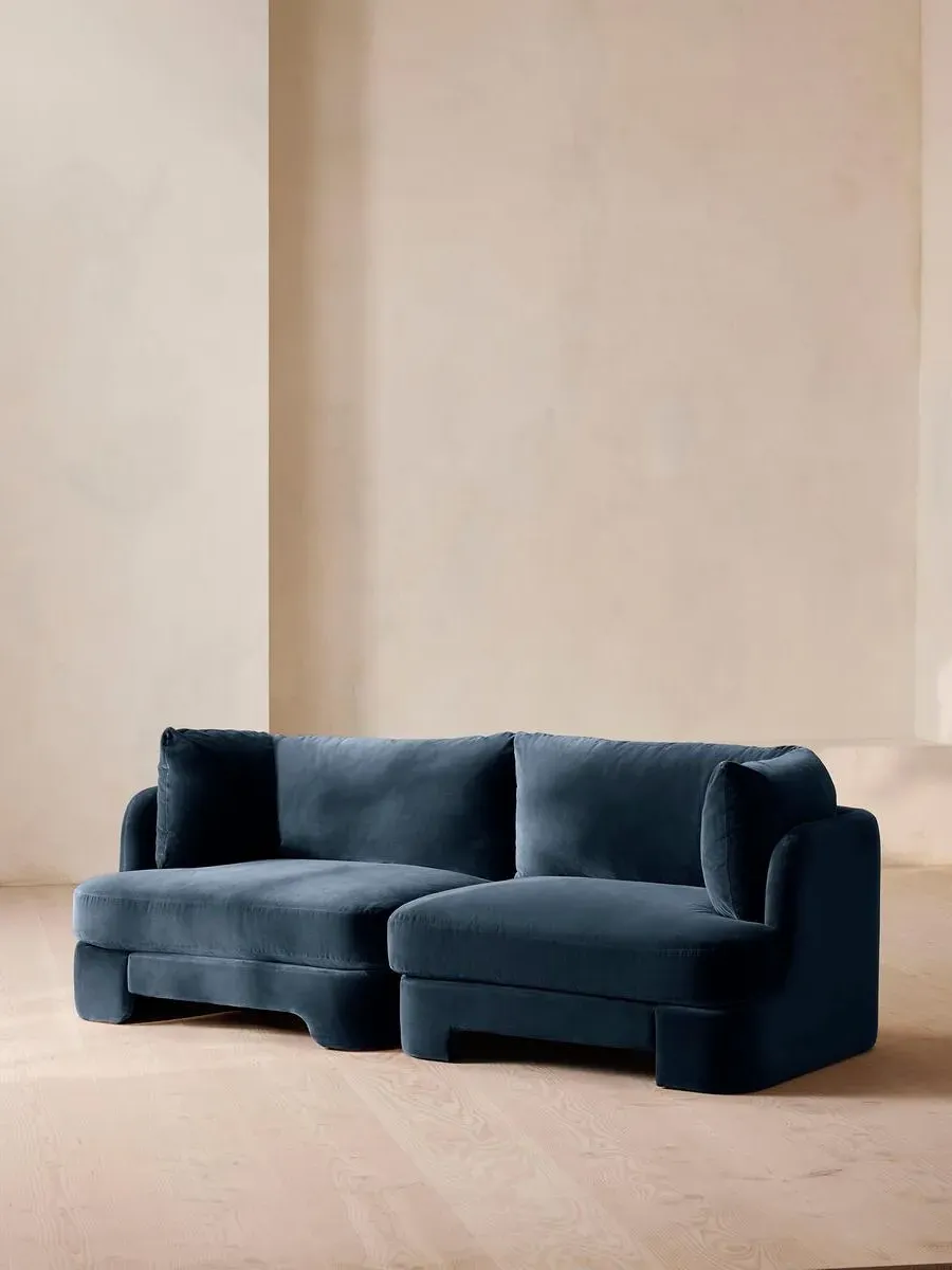 3-Seater Modular Sofa with Arch Back - Royal Blue, Velvet