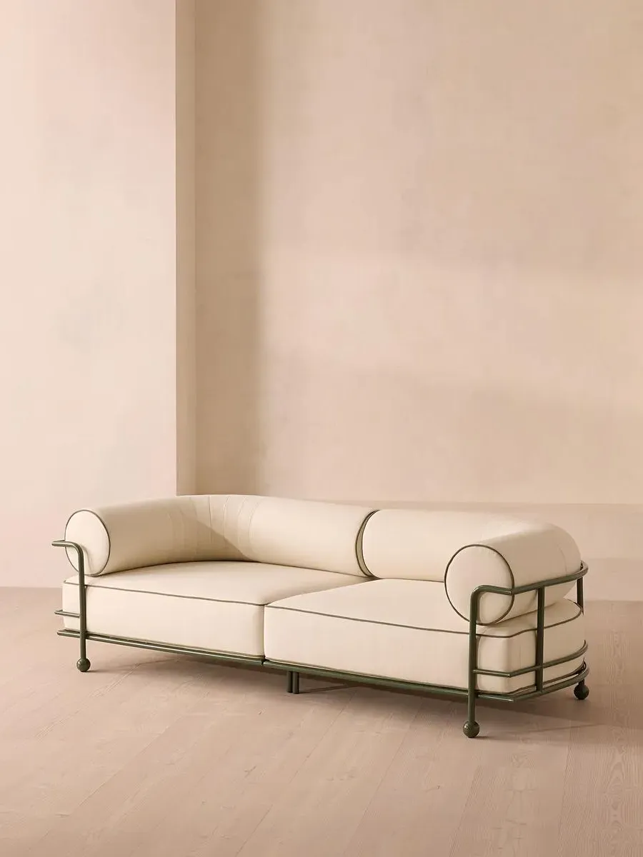 3-Seater Outdoor Sofa Modular - Off White, Linen image