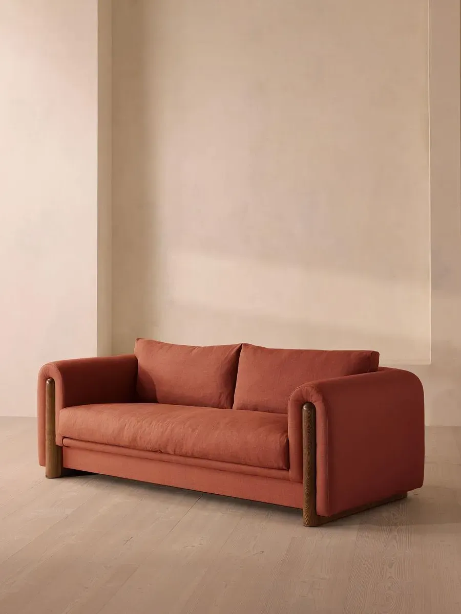 3-Seater Sofa with Curved Arms - Sienna, Linen