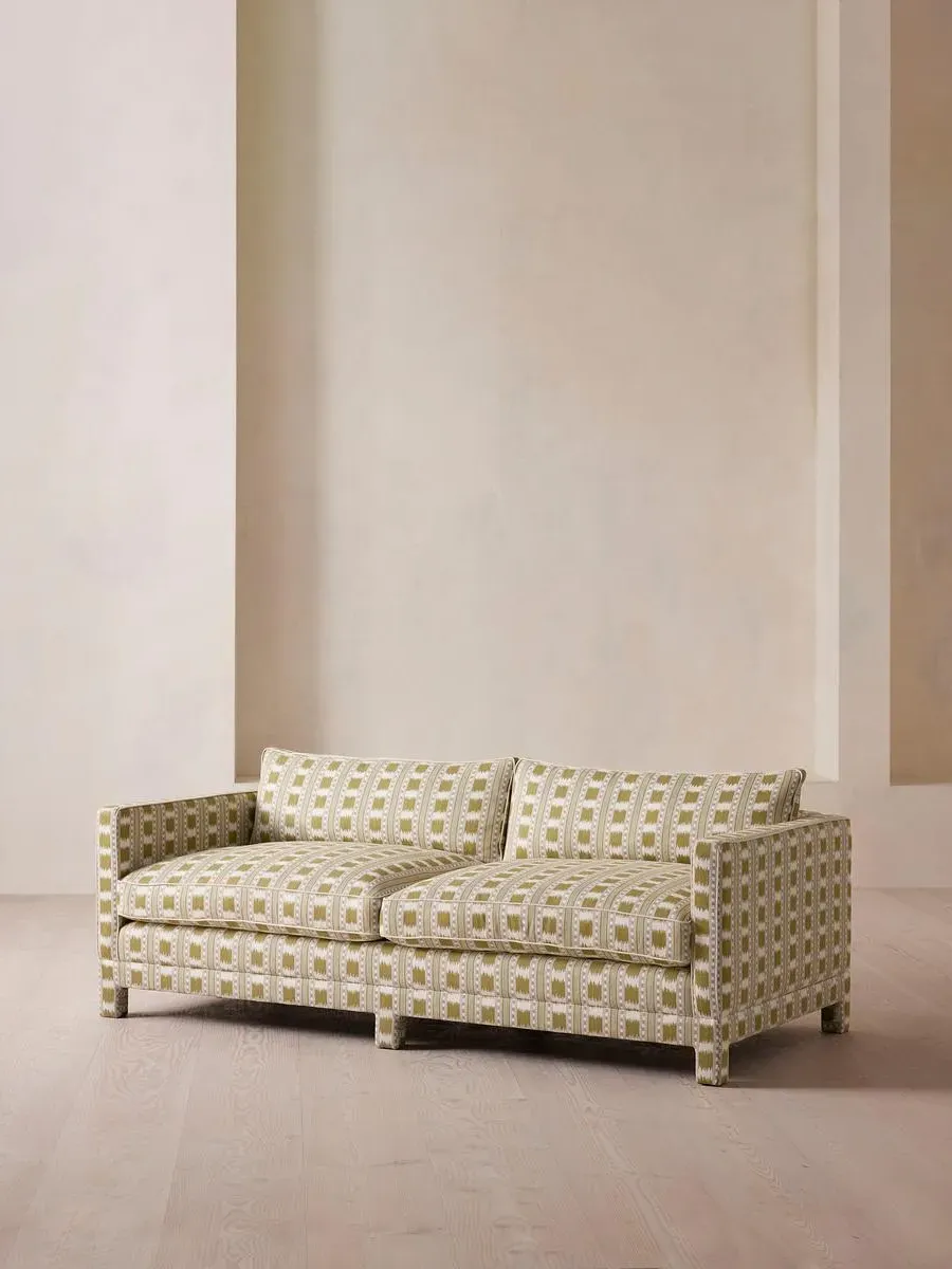 3-Seater Sofa with Deep Cushions - Olive, Fabric image