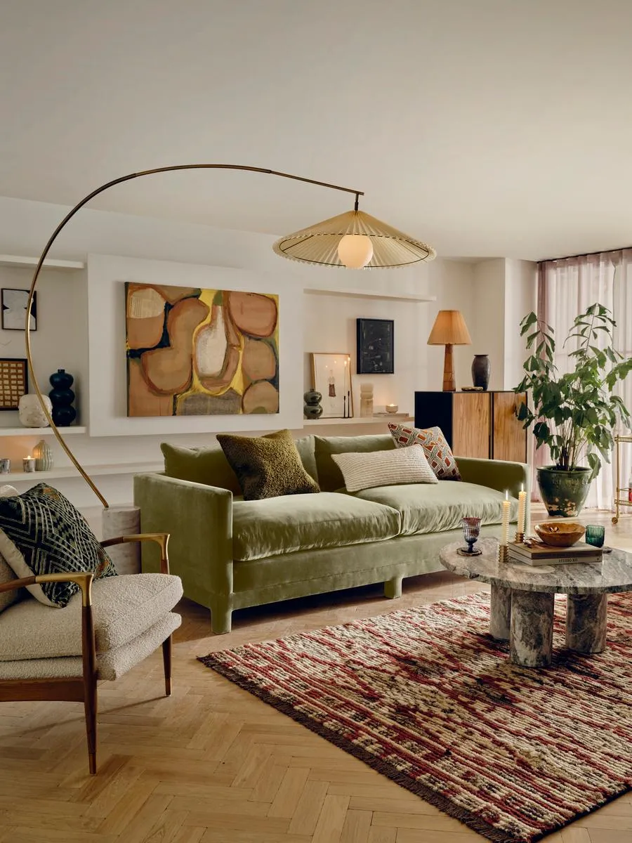 3-Seater Sofa with Deep Seat - Lichen, Velvet
