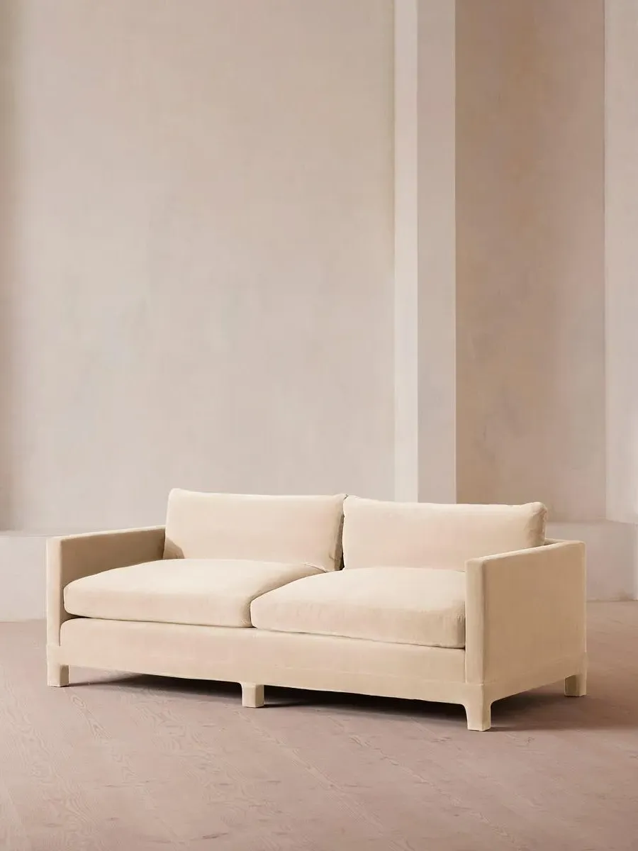 3-Seater Sofa with Deep Seat - Porcelain, Velvet