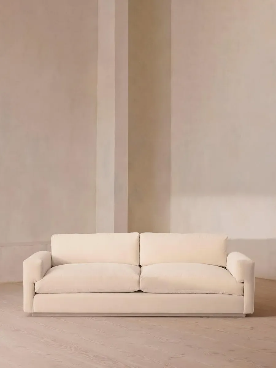 3-Seater Sofa with Deep Seat - Porcelain, Velvet