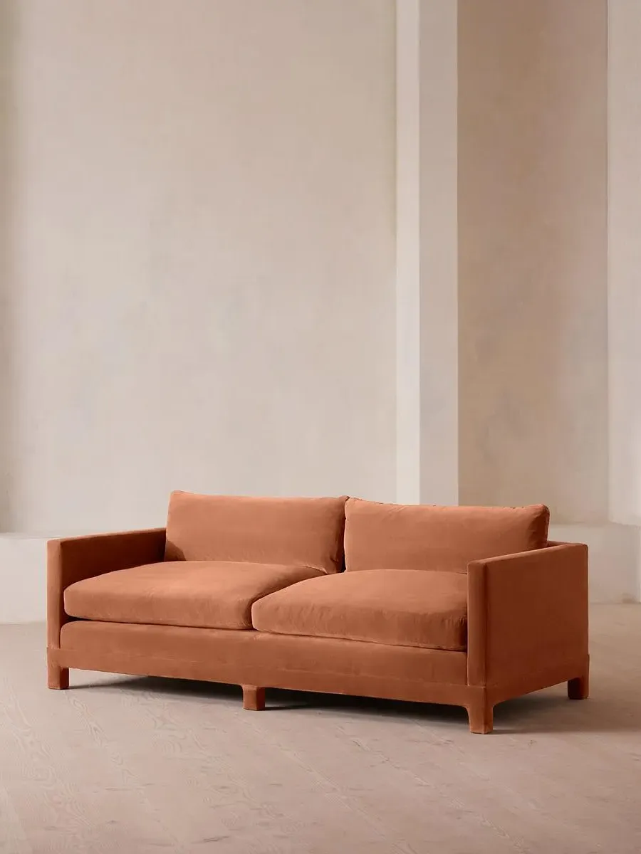 3-Seater Sofa with Deep Seat - Rose, Velvet