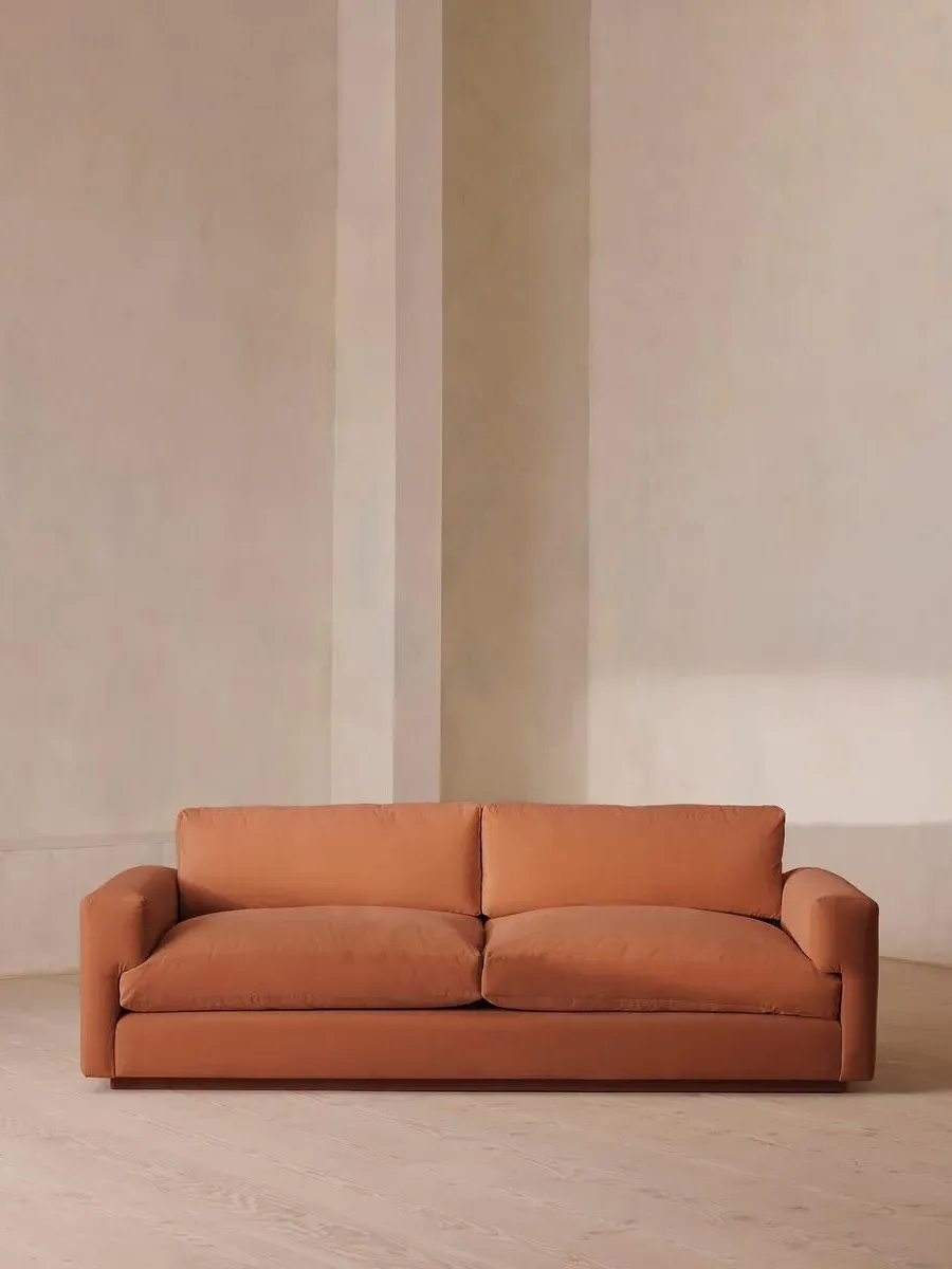 3-Seater Sofa with Deep Seat - Rose, Velvet