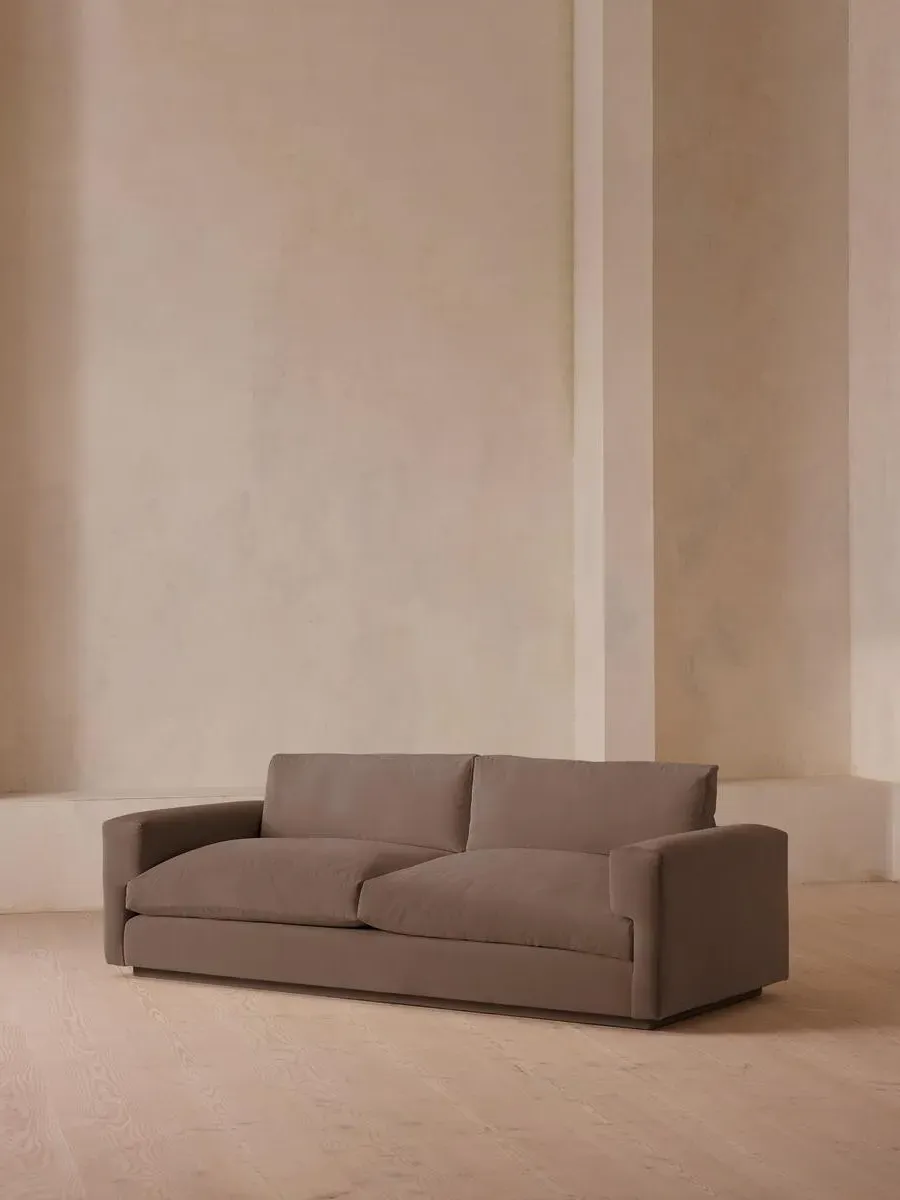 3-Seater Sofa with Deep Seat - Taupe, Velvet