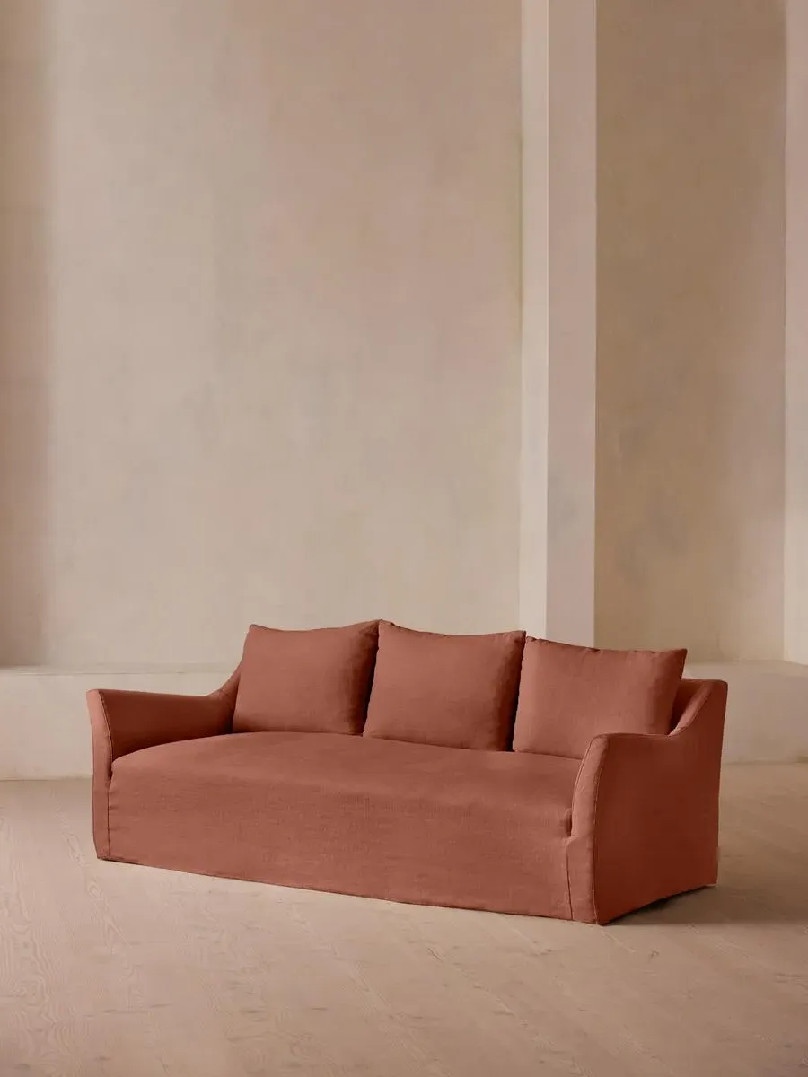 3-Seater Sofa with Flared Arms - Sienna, Linen