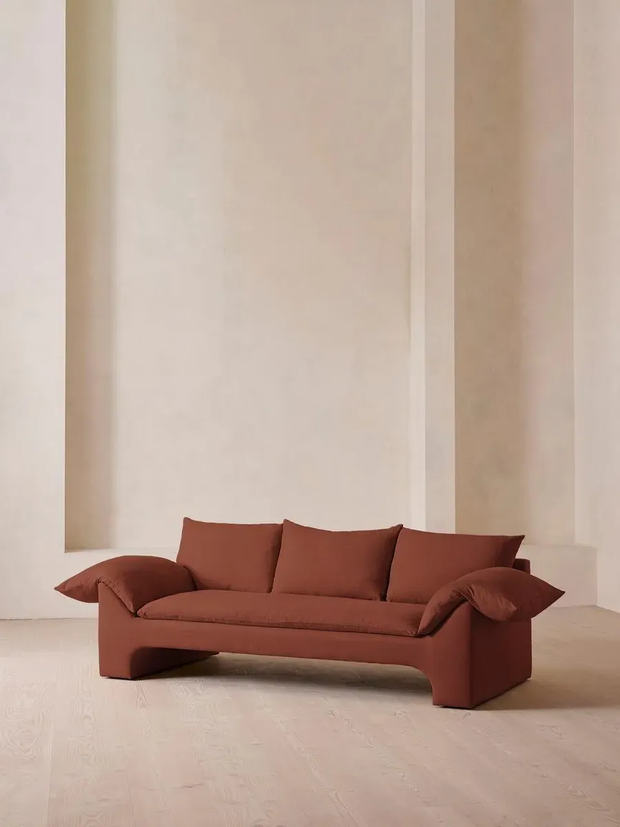 3-Seater Sofa with Plinth Base - Sienna, Linen