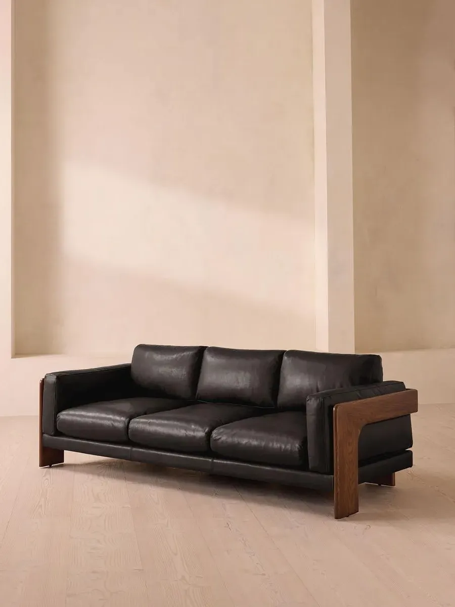 3-Seater Sofa with Removable Cushions - Black image