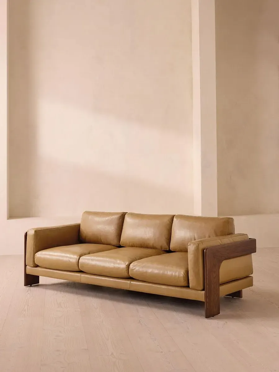 3-Seater Sofa with Removable Cushions - Honey