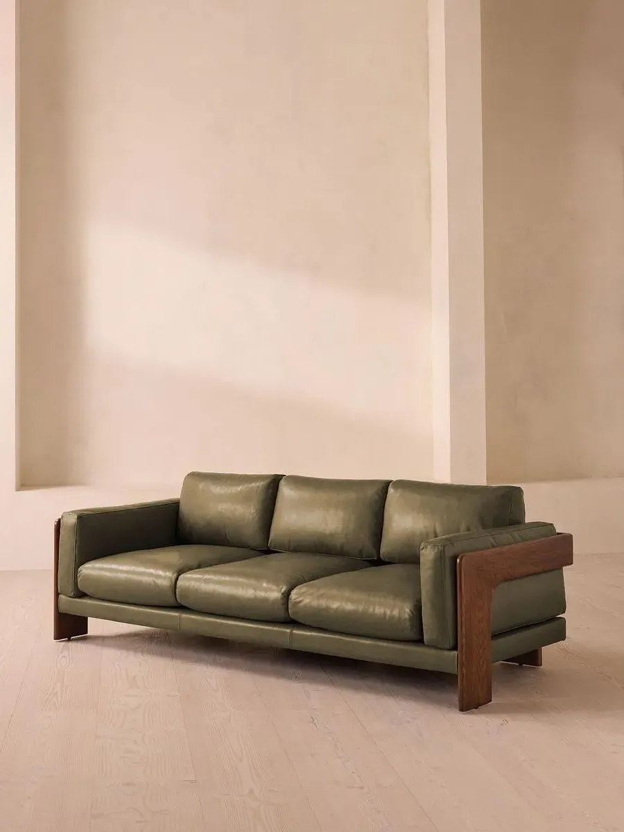 3-Seater Sofa with Removable Cushions - Moss