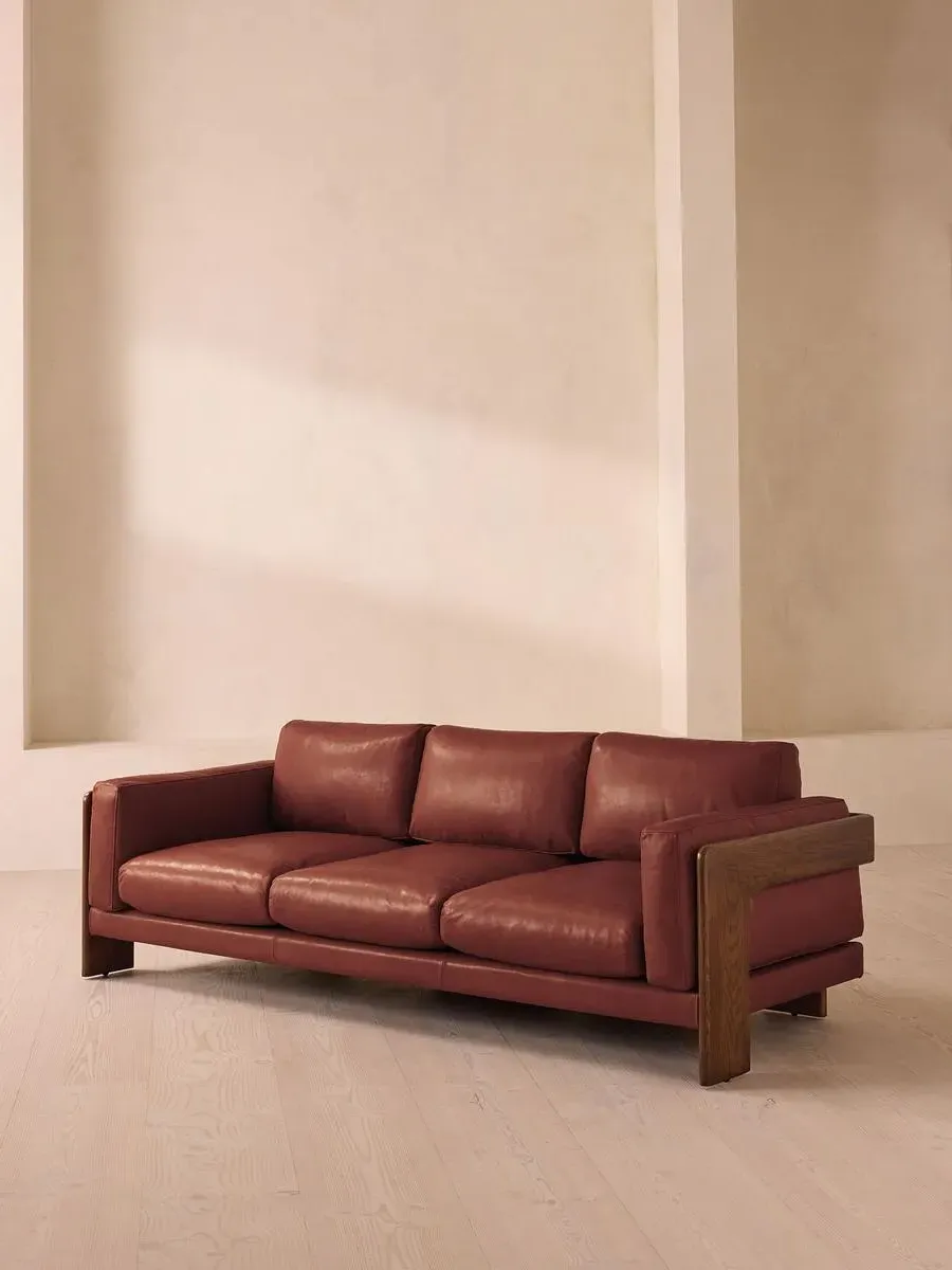 3-Seater Sofa with Removable Cushions - Sangria