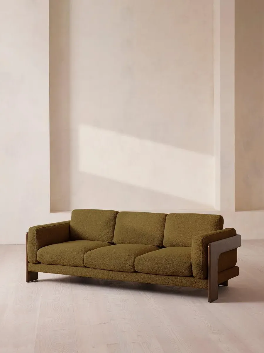 3-Seater Sofa with Reversible Cushions - Kelp, Wool
