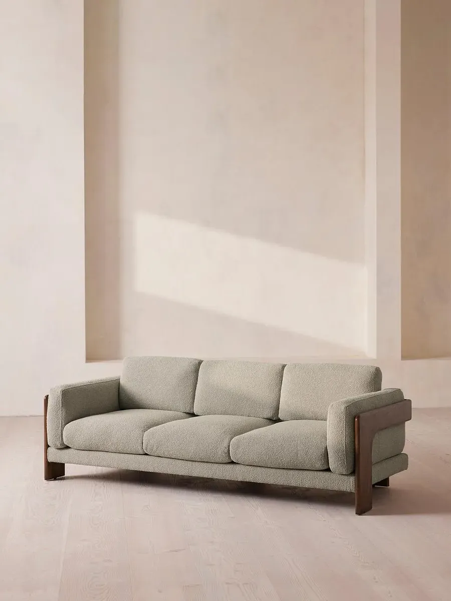3-Seater Sofa with Reversible Cushions - Pistachio, Wool