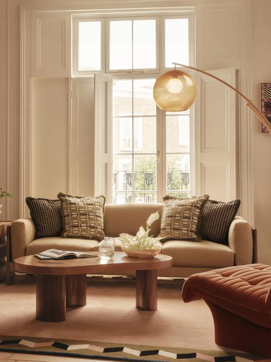 3-Seater Sofa with Reversible Cushions - Wheat, Linen