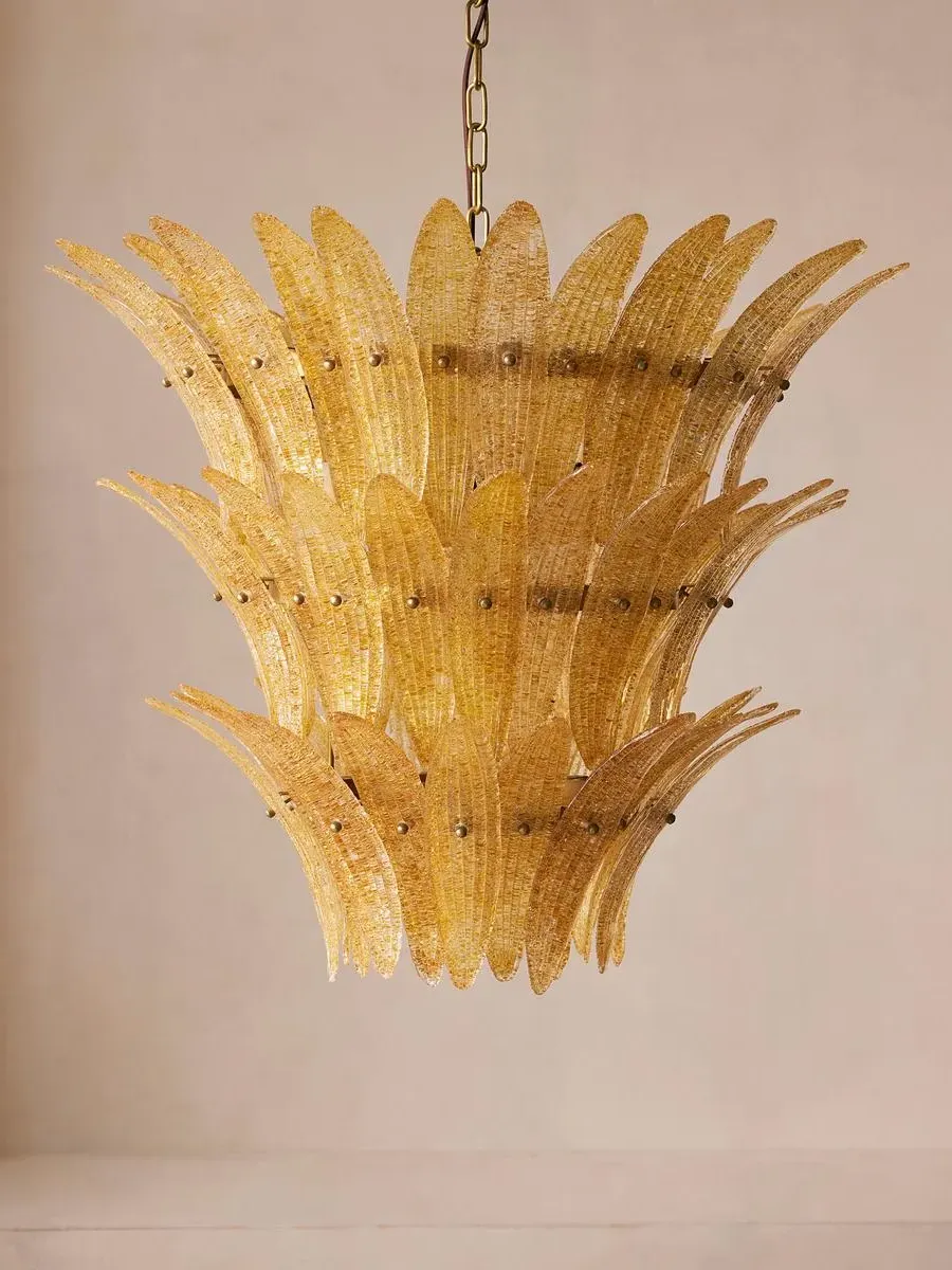 3-Tier Chandelier - Amber, Sugar Glass