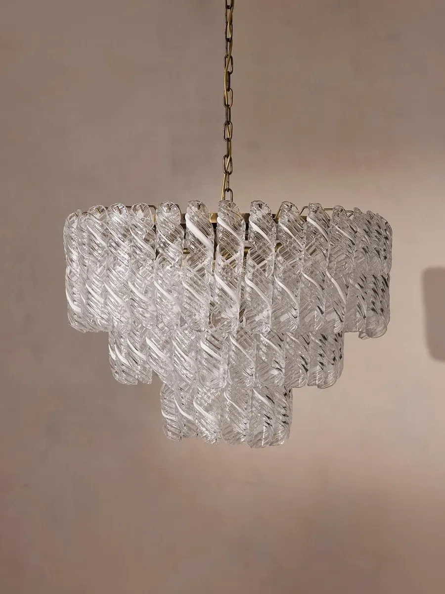 3-Tier Chandelier - Twisted Glass, Brass image