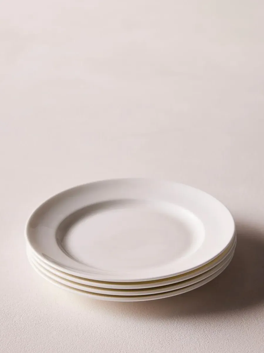 4-Piece Bread Plate Set - White, Bone China image