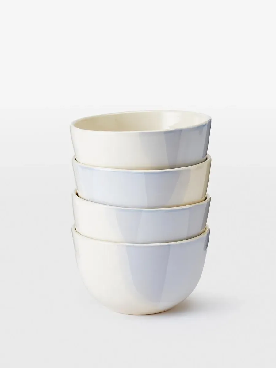 4-Piece Cereal Bowl Set - Blue, Ceramic