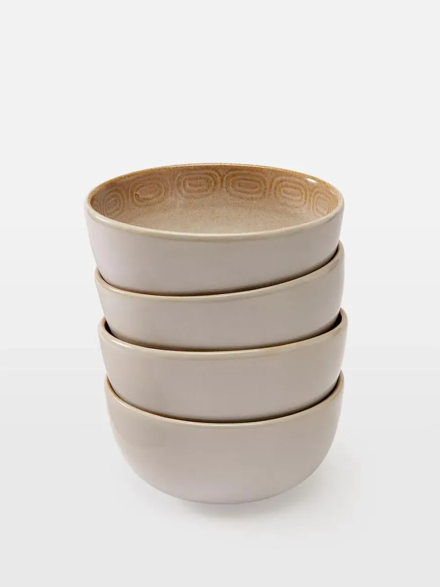 4-Piece Cereal Bowl Set - White, Stoneware