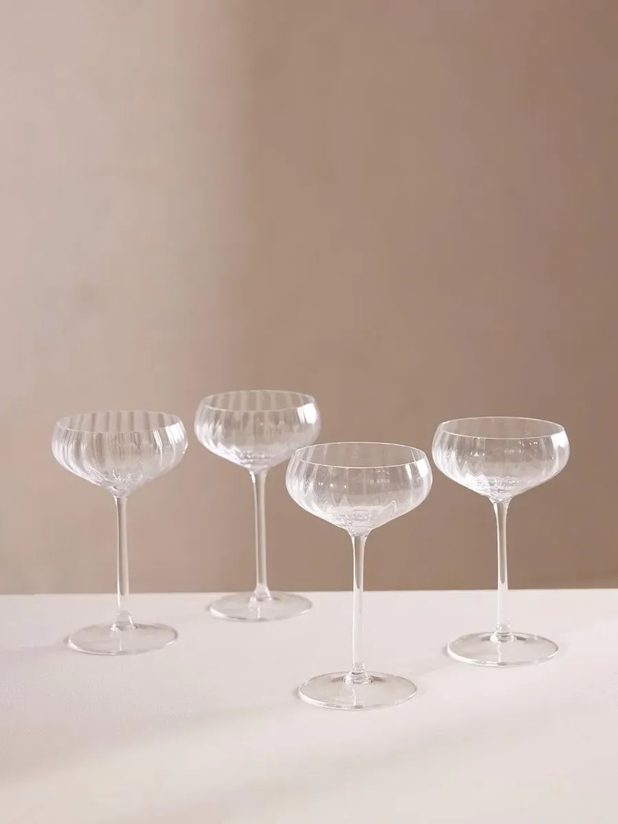 4-Piece Champagne Coupe Set - Clear Glass image