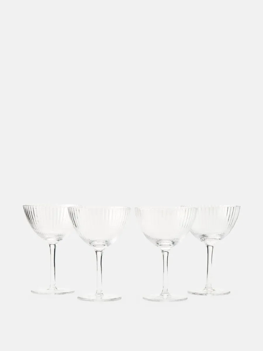 4-Piece Coupe Glass Set - Champagne, Fluted image