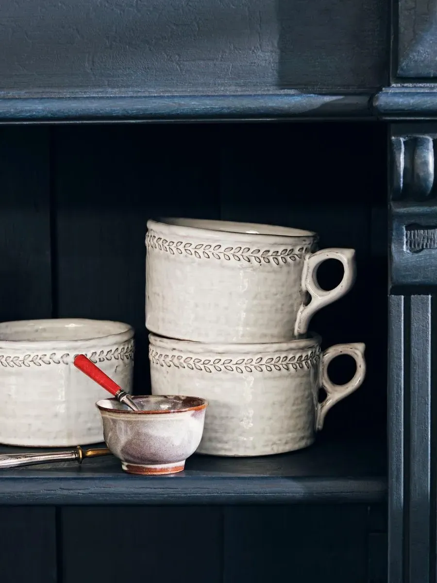 4-Piece Mug Set - White, Stoneware