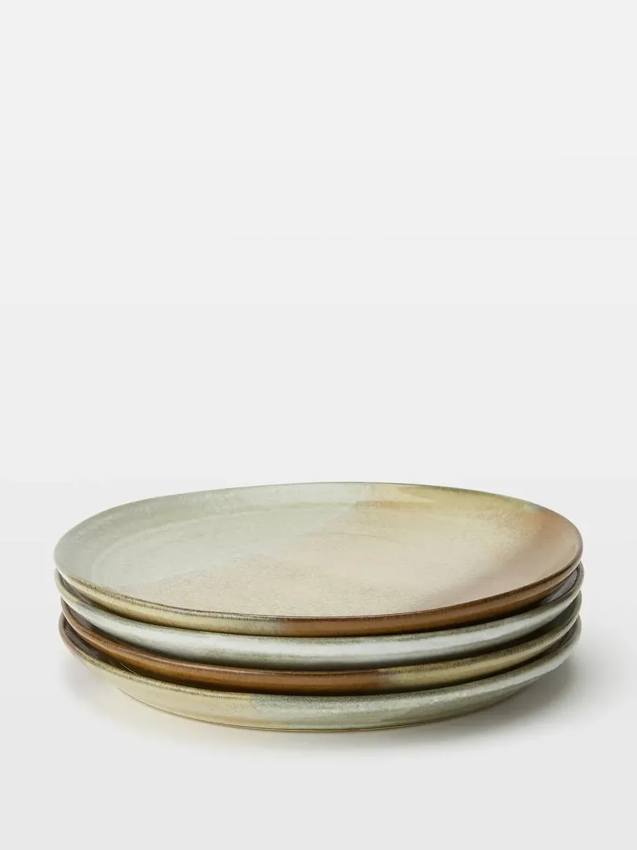 4-Piece Salad Plate Set - Brown, Ceramic