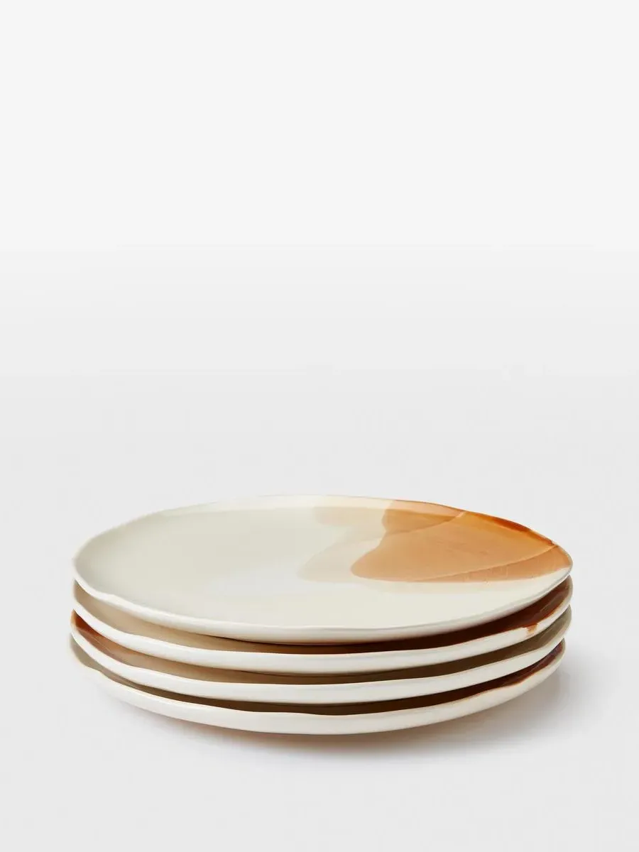 4-Piece Side Plate Set - Rust, Ceramic