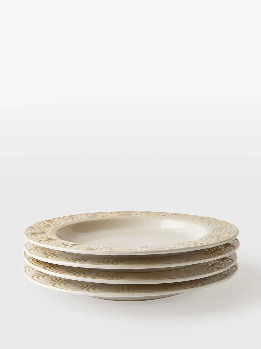 4-Piece Side Plate Set - White, Stoneware